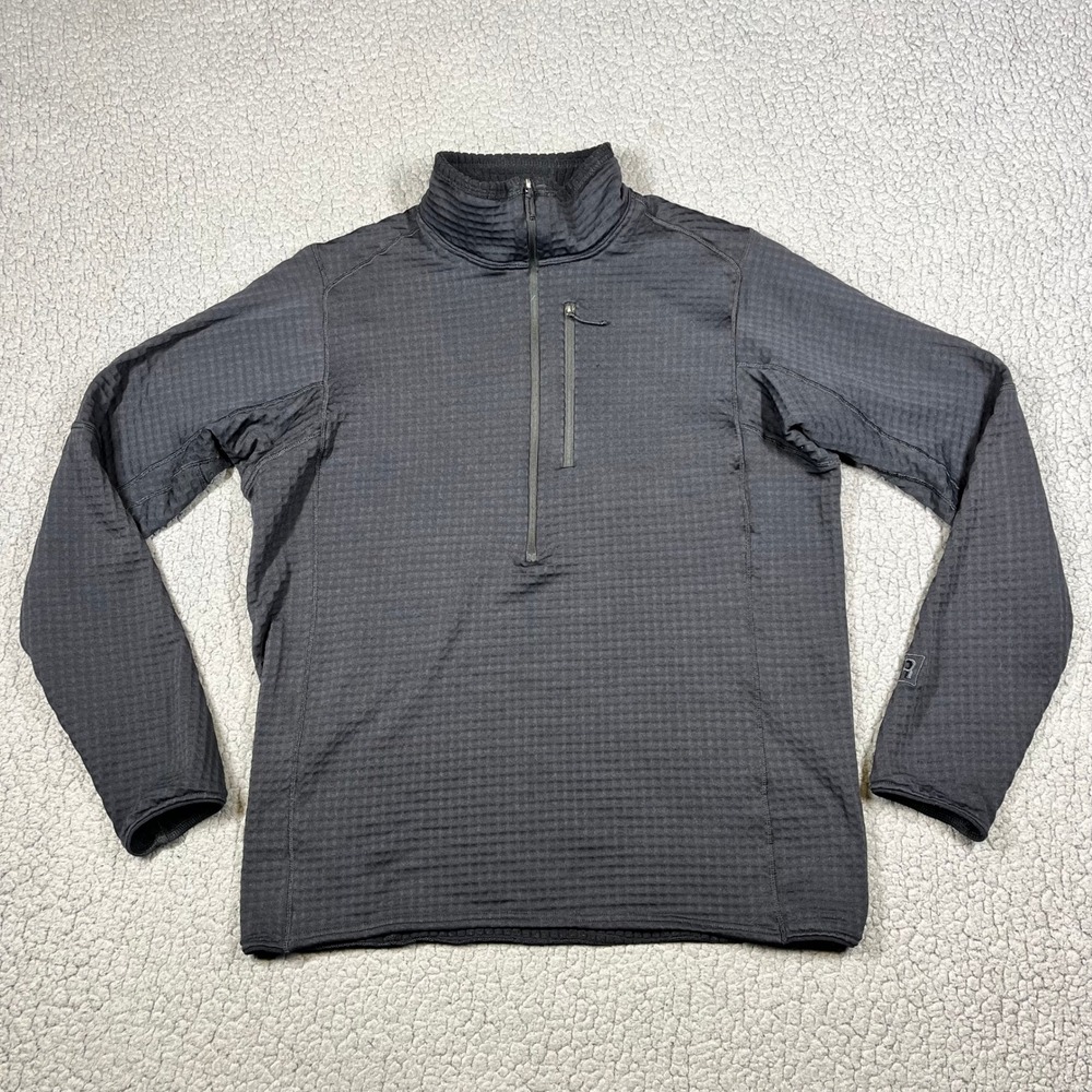 Patagonia R1 Pullover Men M Quarter Zip Polartec Waffle Fleece Black Gorpcore